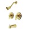 Kingston Brass KB662NDL Two-Handle Tub and Shower Faucet with Volume Control, Polished Brass KB662NDL - alternate 1